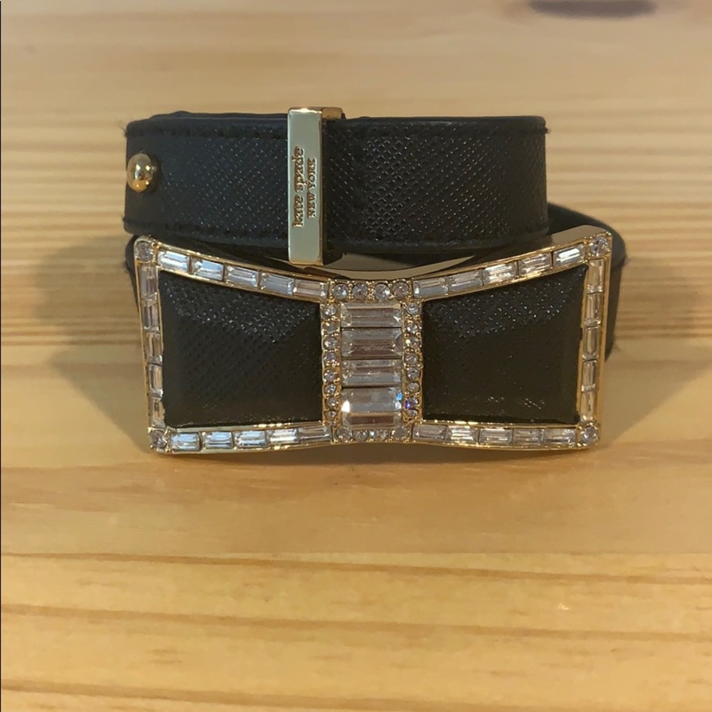 Kate Spade saffiano leather wrap bow bracelet